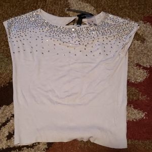 Sequin tan dress top NWT
